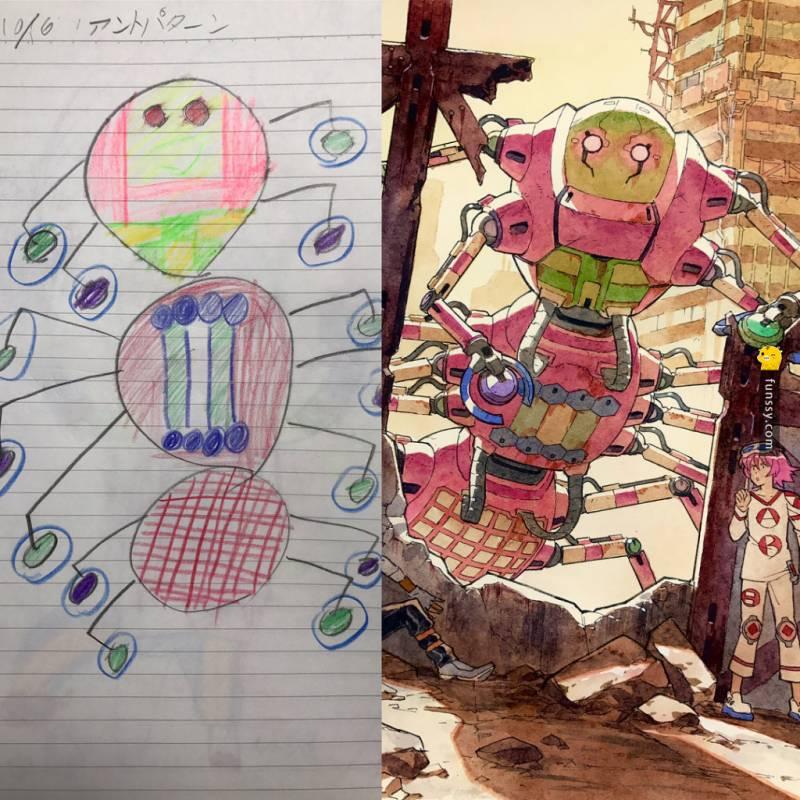 兒子的塗鴉讓老爸改造後「變成了神級作品」都可以出漫畫了﻿