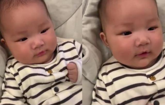 李亞男曬5個月女兒正面照，王祖藍基因太強大！網友表示很擔心