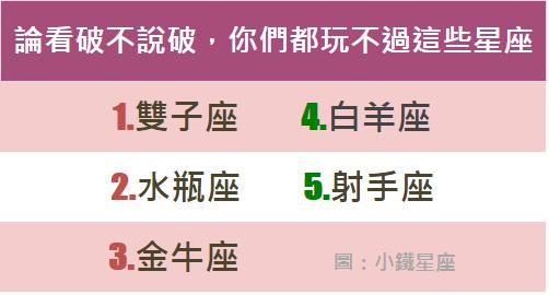 論看破不說破，你們都玩不過這些星座