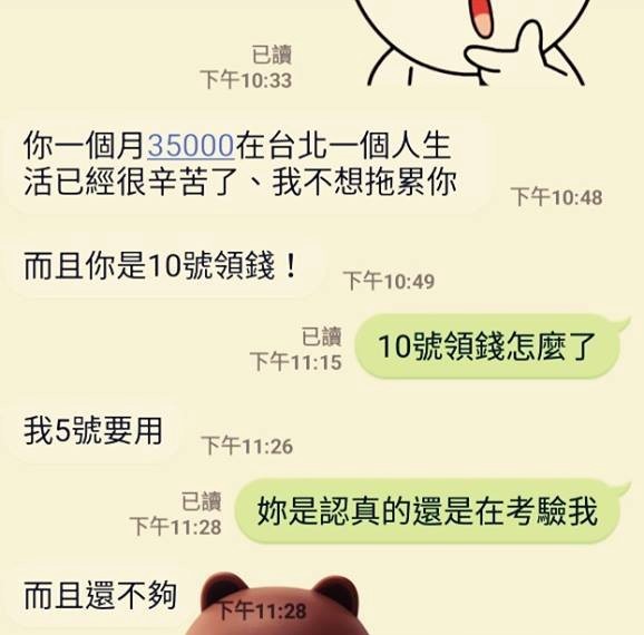才交往一天！被女友嫌棄「35K月薪不夠用」　他爆氣教訓「讓對方秒安靜」網笑倒：最後一句太猛！