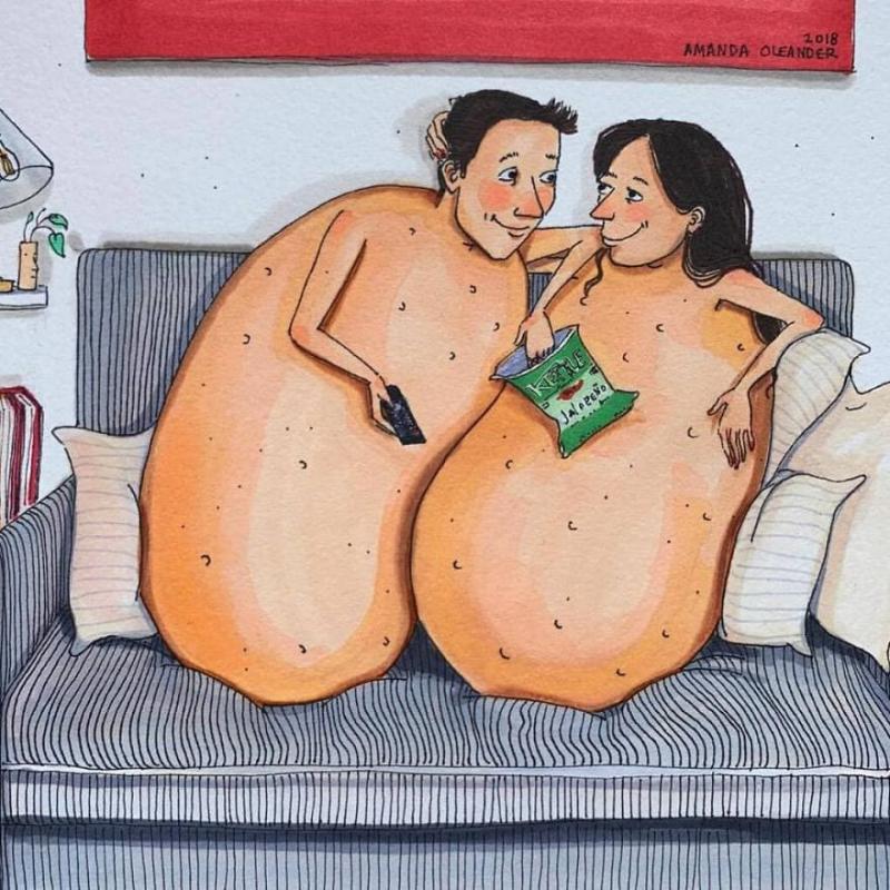 談速食愛情的不會懂　30張老夫老妻私底下的「超誠實相處插畫」