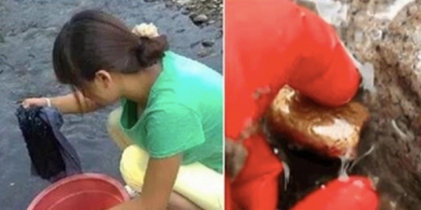 女子河邊洗衣「撿到十幾顆金色石頭」卯死了！專家鑑定後「果然價值連城」讓她樂的合不攏嘴！