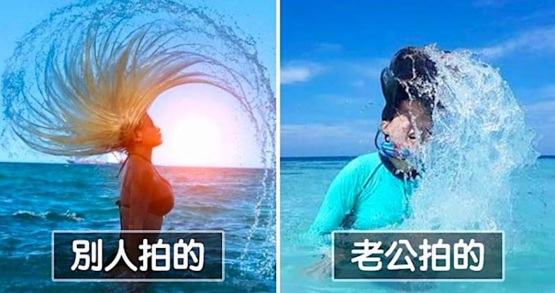 蜜月請老公拍網美「出水芙蓉照」 網看成品笑翻：這是出水哥吉拉吧！