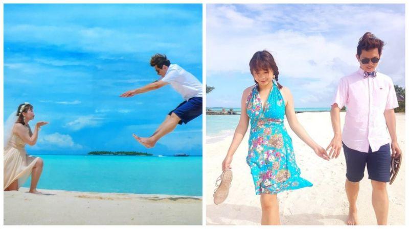 蜜月請老公拍網美「出水芙蓉照」 網看成品笑翻：這是出水哥吉拉吧！
