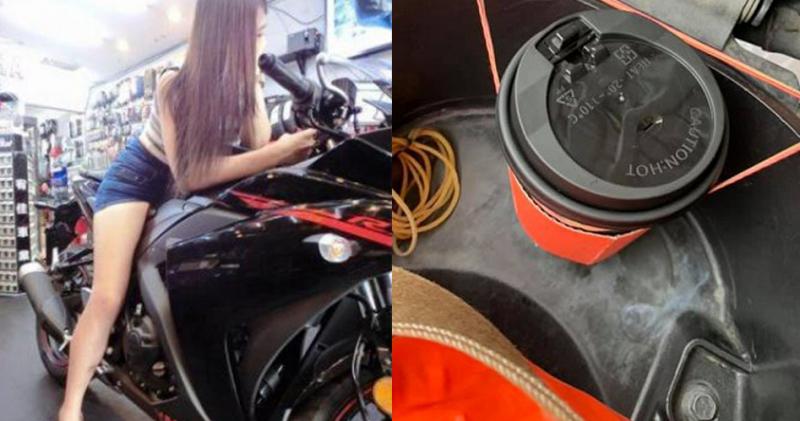 騎機車買飲料沒袋子怎麼辦？她自製「機車杯架」騎12公裡完全沒灑！：生活智慧王就是你