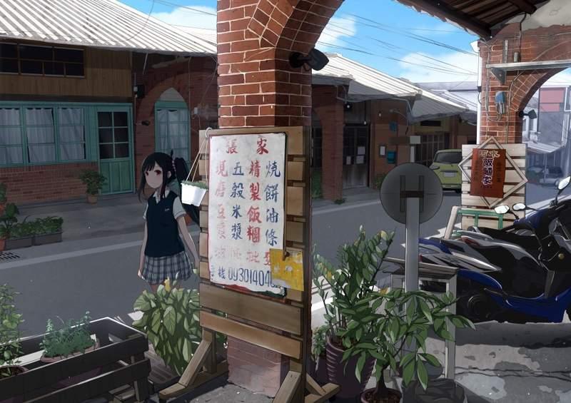專業繪手把「照片變二次元風景」　超夢幻街道驚現「漫畫少女」網：真的是台灣嗎？