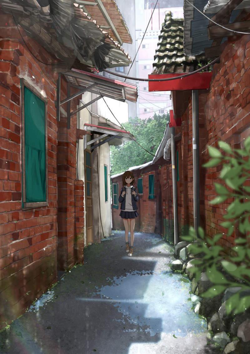專業繪手把「照片變二次元風景」　超夢幻街道驚現「漫畫少女」網：真的是台灣嗎？