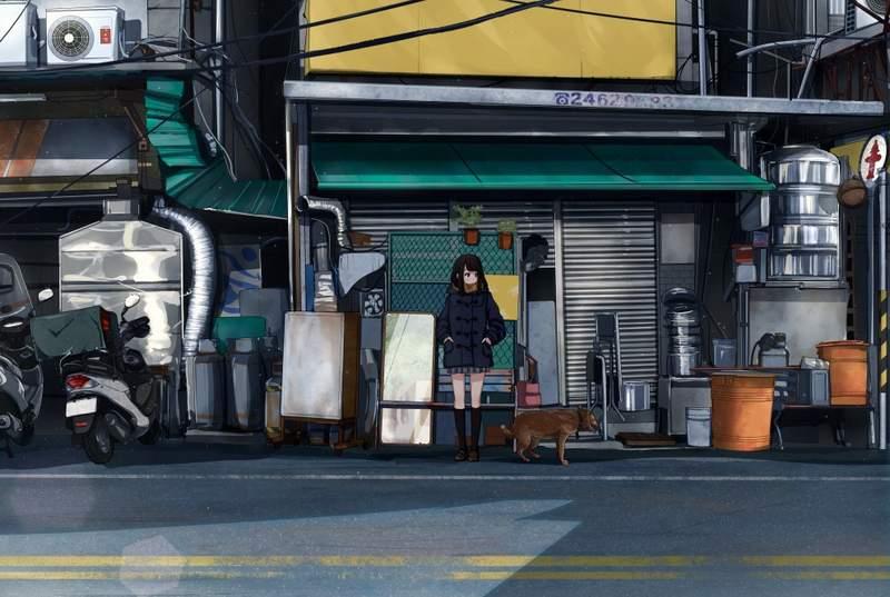 專業繪手把「照片變二次元風景」　超夢幻街道驚現「漫畫少女」網：真的是台灣嗎？