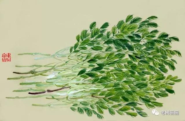 老樹 ｜ 新花覆小巷，野菜生荒田。  欲嘗春滋味，清炒少放鹽