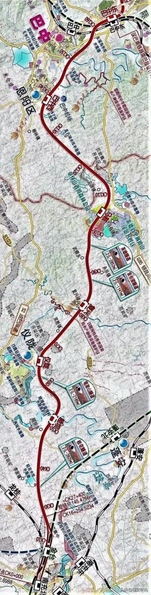 規劃示意圖上漢巴南睦壩站、成南達萬蓬安北站離現實還有多遠?