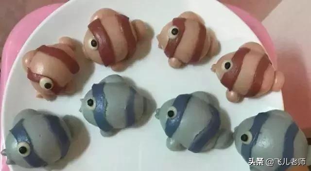 彩色小魚饅頭的不同做法，超可愛，寶寶愛吃又健康