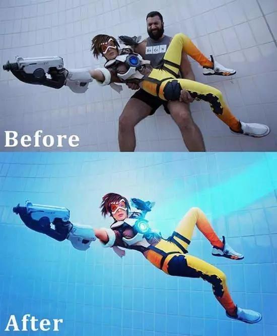 讓人驚豔的cosplay，修圖前後差距多大？後期修圖是多麼重要