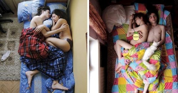 攝影師拍下懷孕情侶睡著時的「睡姿」，發現「男生睡著的動作」竟有「不可告人的事實」！ 