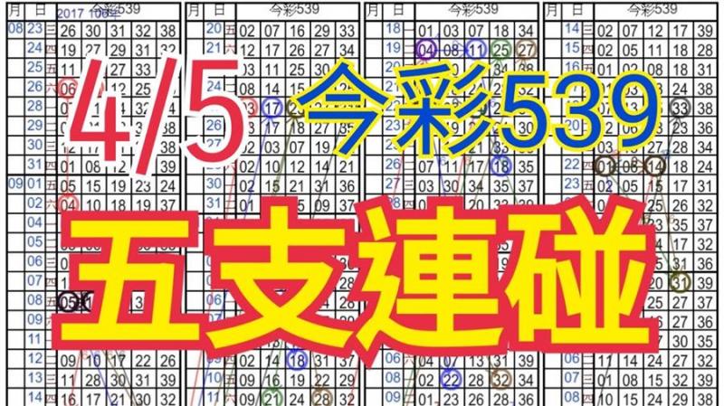 4/6 金彩539 自創精算版路 五支連碰  供您參考 ! !