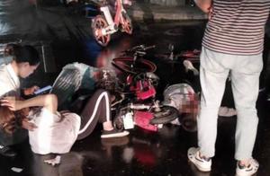 頭條丨雨夜銀川發生交通事故，一男一女躺倒在地
