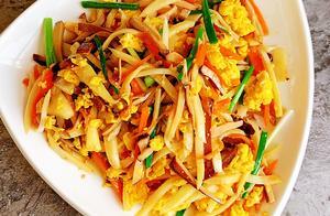 茭白香乾炒雞蛋，鮮香美味、營養健康，孩子愛吃好下飯