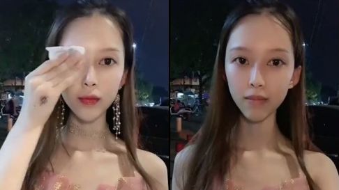 夜店妹馬路卸妝　網看素顏驚呆：還不趕快帶回家！