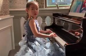 黃奕曬6歲女兒盛裝參加鋼琴比賽視頻，近照被吐槽長得丑太像爹