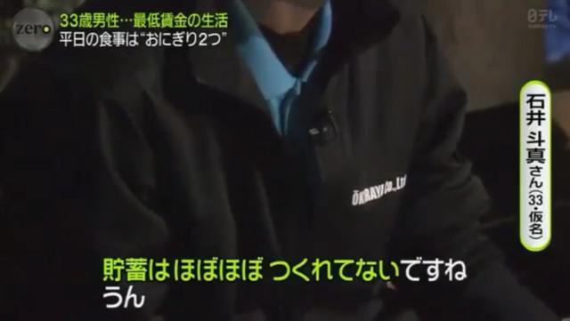 33歲日本男子，月薪5萬九台幣，單身，每天窮的只吃2個飯糰...