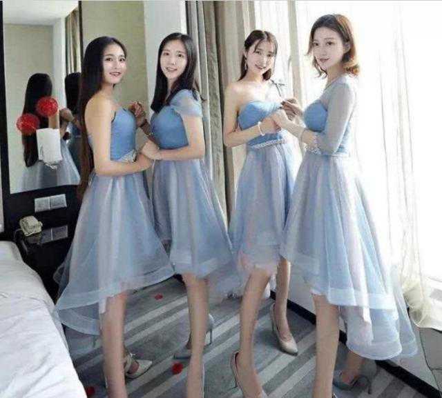 「最美伴娘團」走紅，氣質顏值不輸明星，網友：新娘是空姐吧！