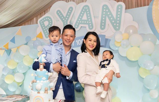 胡杏兒為2歲兒子舉辦生日趴，奕霆在爸爸懷裡拍手