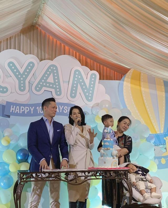 胡杏兒為2歲兒子舉辦生日趴，奕霆在爸爸懷裡拍手
