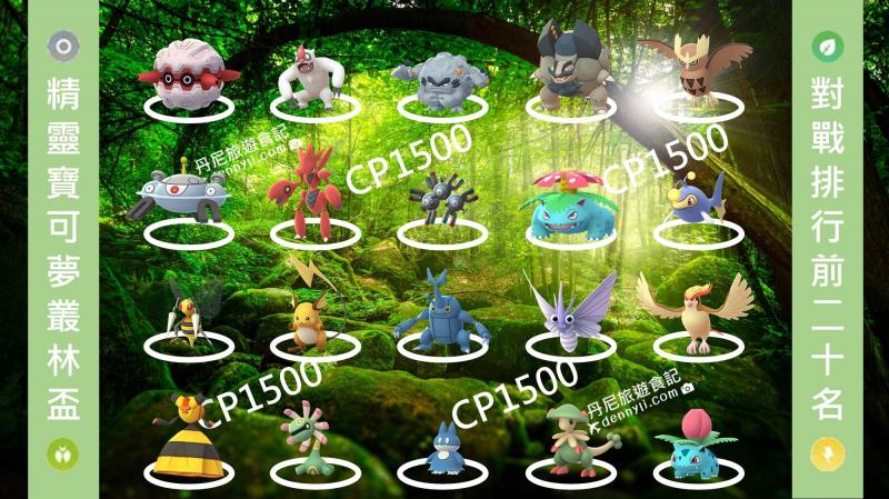 【Pokemon Go】叢林盃排行榜，不起眼的寶可夢都有出頭天。。。。CP1500寶可夢對戰分析